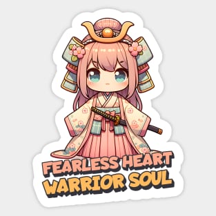 Fearless Heart Warrior Soul Samurai Anime Girl Sticker